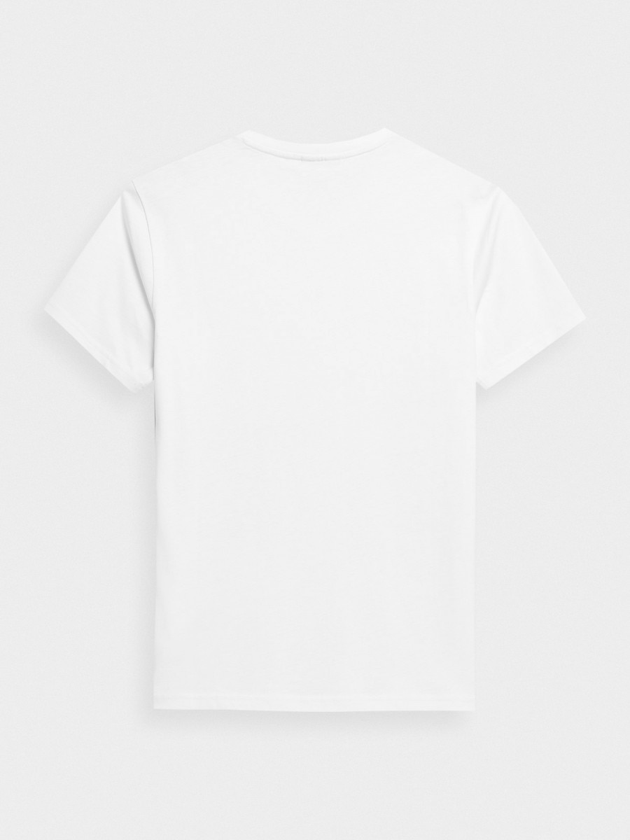 OUTHORN T-shirt z dekoltem w serek męski - biały Biały 6