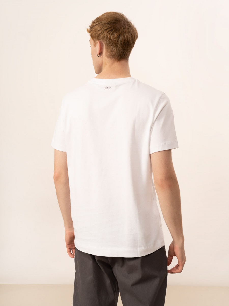 OUTHORN T-shirt z nadrukiem męski - biały Biały 4