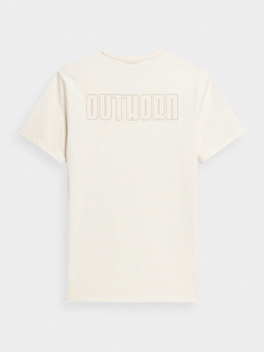 OUTHORN T-shirt z nadrukiem męski Złamana biel 6