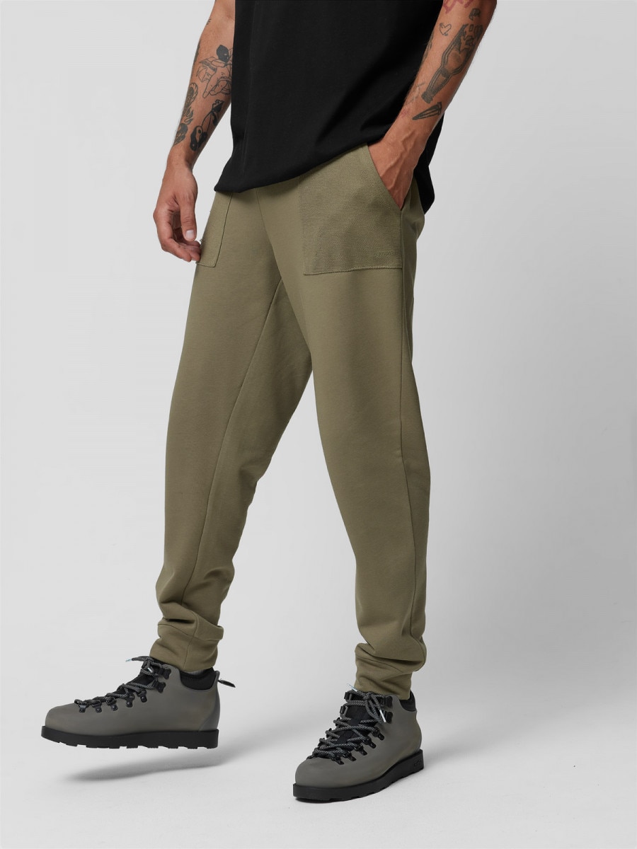 OUTHORN Spodnie dresowe męskie - oliwkowe/khaki Khaki 2