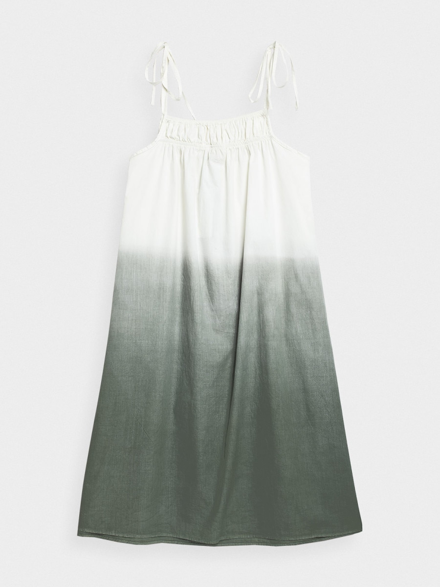 OUTHORN Sukienka tie-dye midi - zielona Ciemna zieleń 6