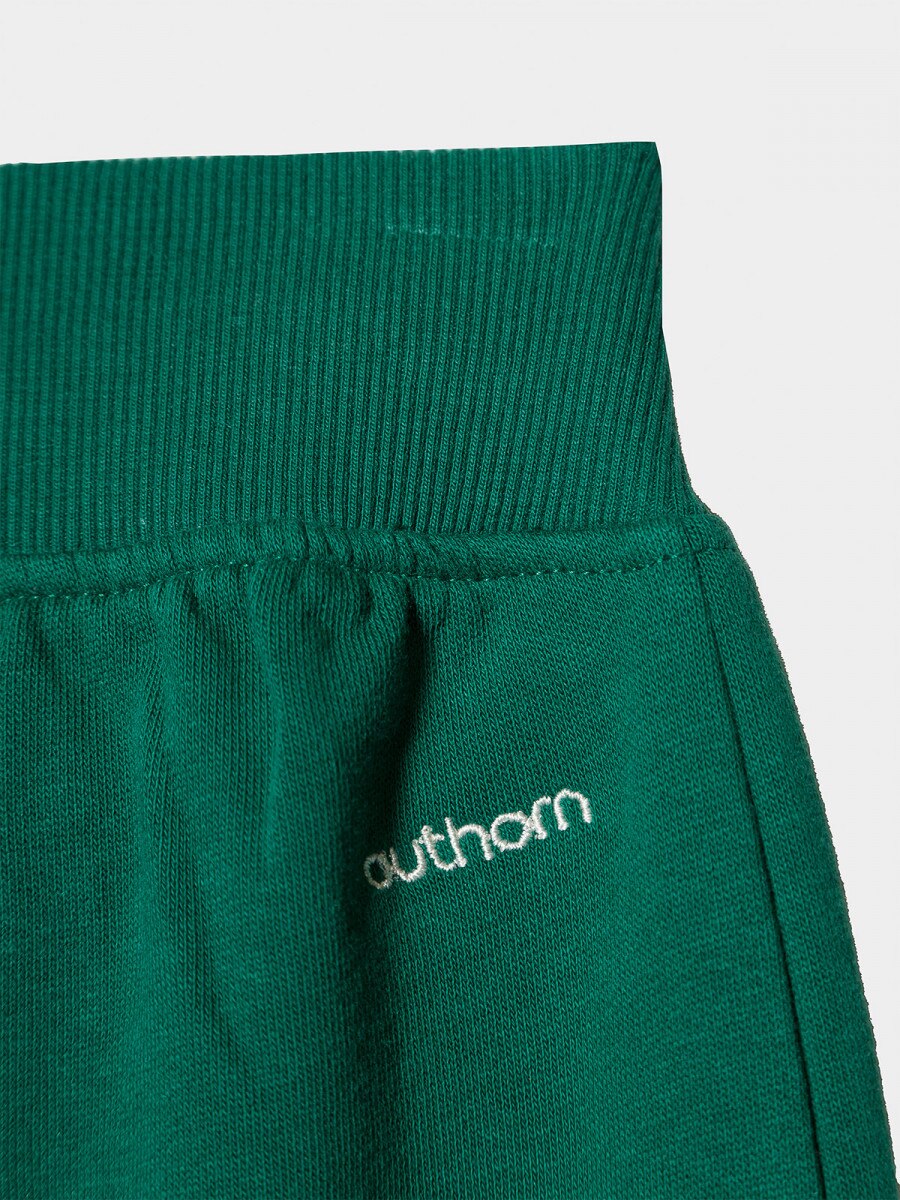OUTHORN Szerokie spodnie dresowe damskie - zielone Ciemna zieleń 7