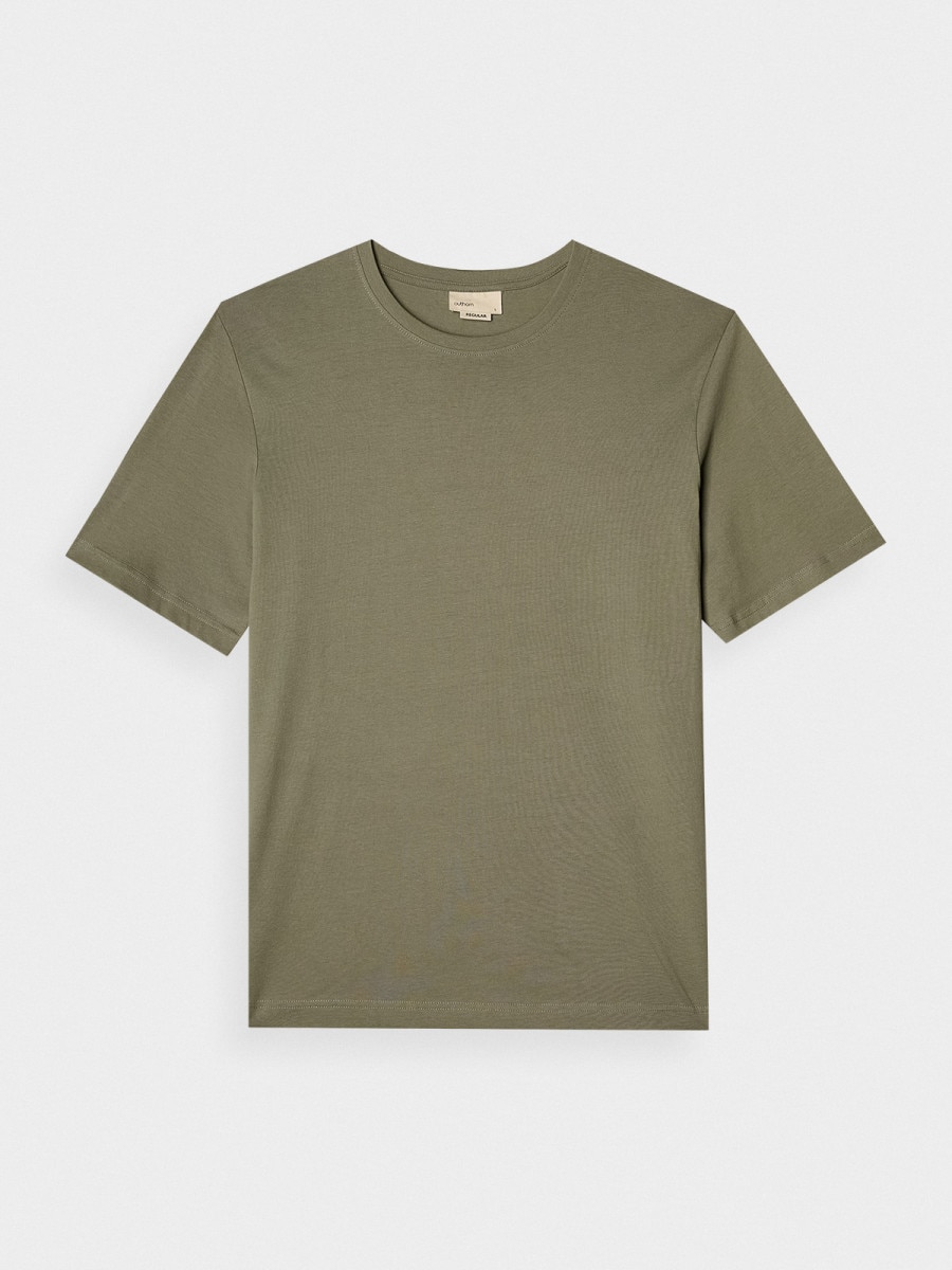 OUTHORN T-shirt basic męski - khaki Khaki 6