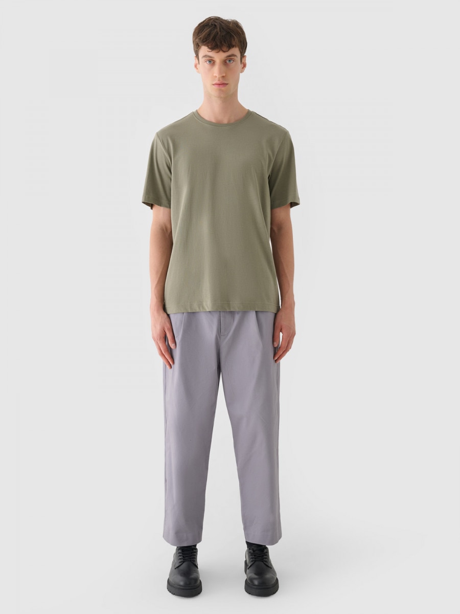 OUTHORN T-shirt basic męski - khaki Khaki 5