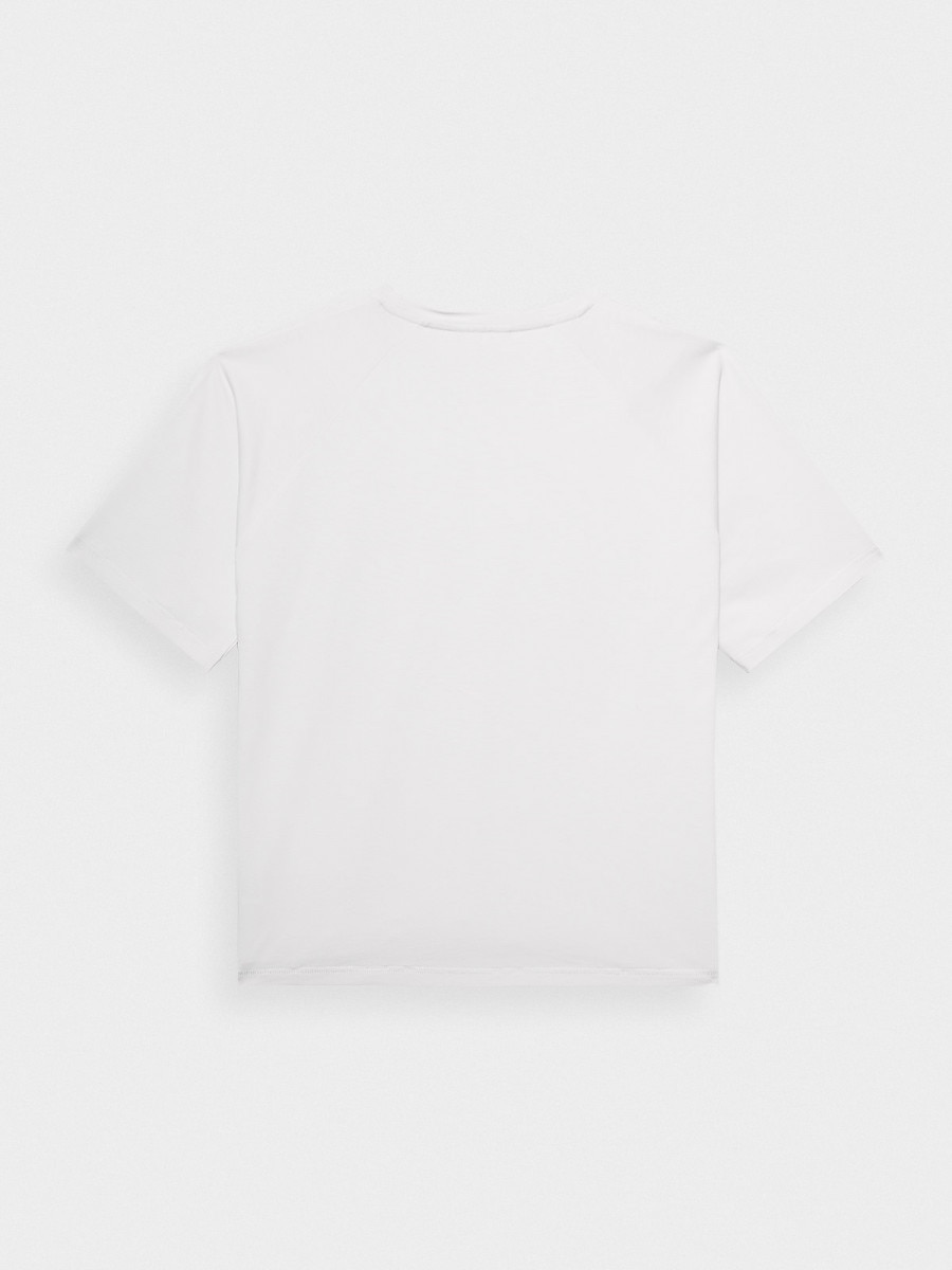 OUTHORN T-shirt gładki damski - szary Chłodny jasny szary 6