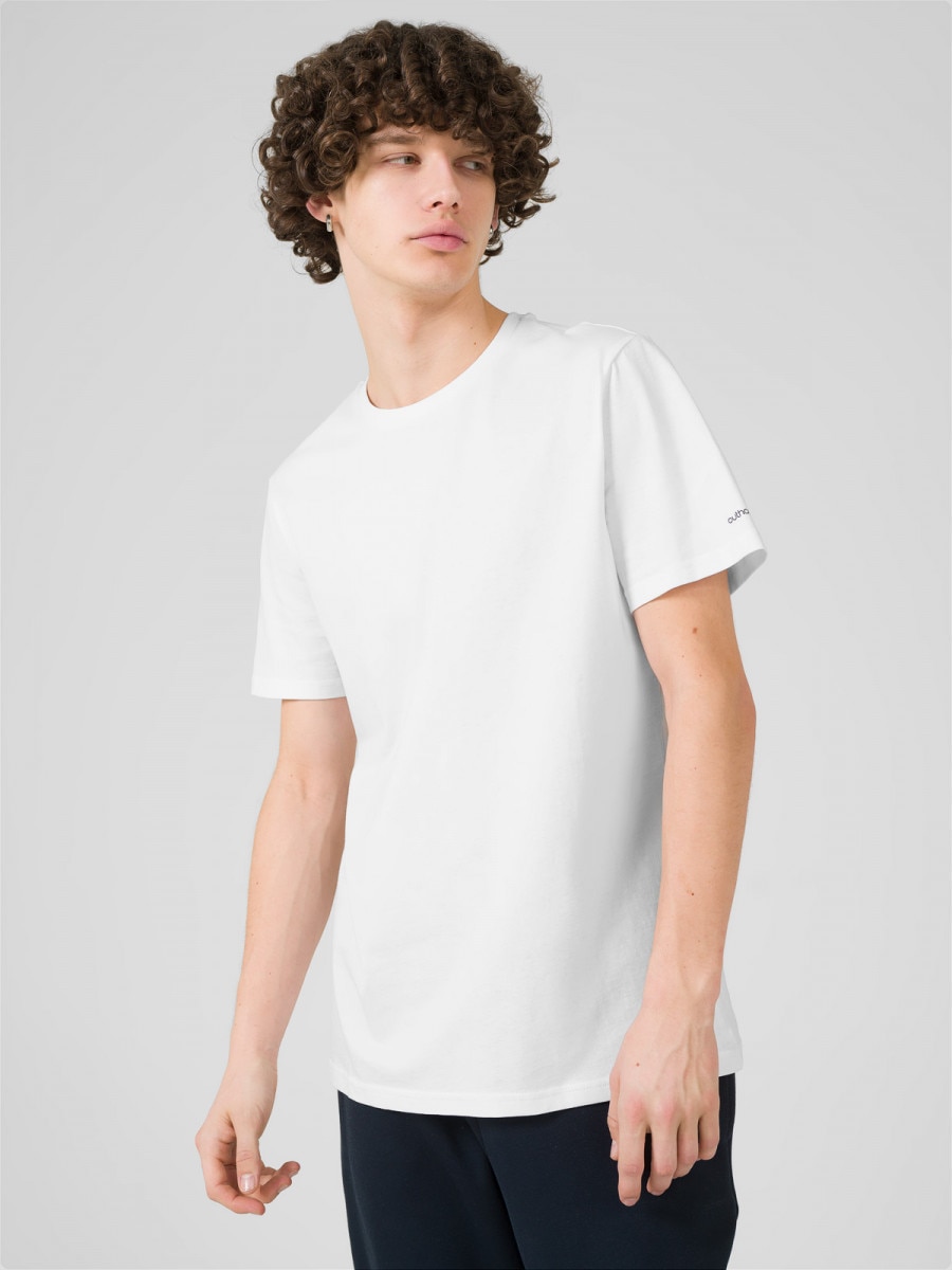 OUTHORN T-shirt gładki męski - biały Biały 3