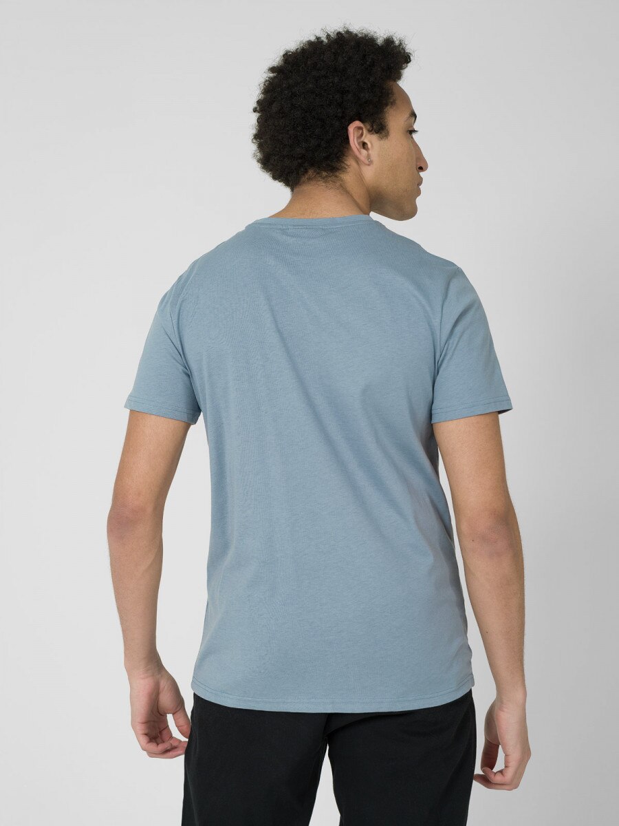 OUTHORN T-shirt gładki męski - niebieski Niebieski 3