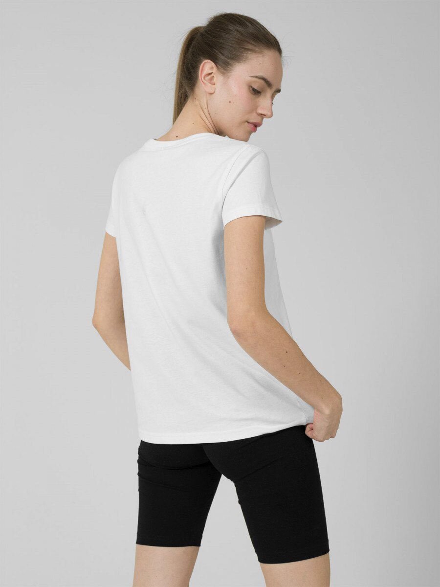 OUTHORN T-shirt z nadrukiem damski - biały Biały 3