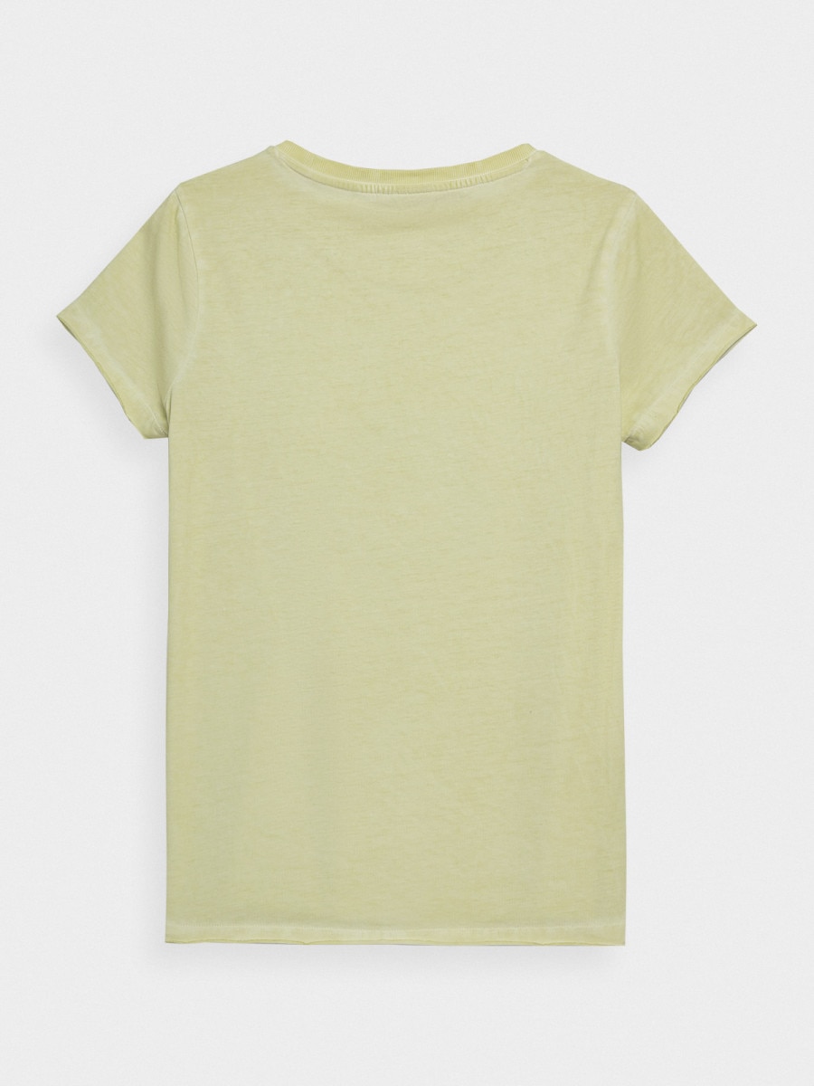 OUTHORN T-shirt z nadrukiem damski Jasna zieleń 5