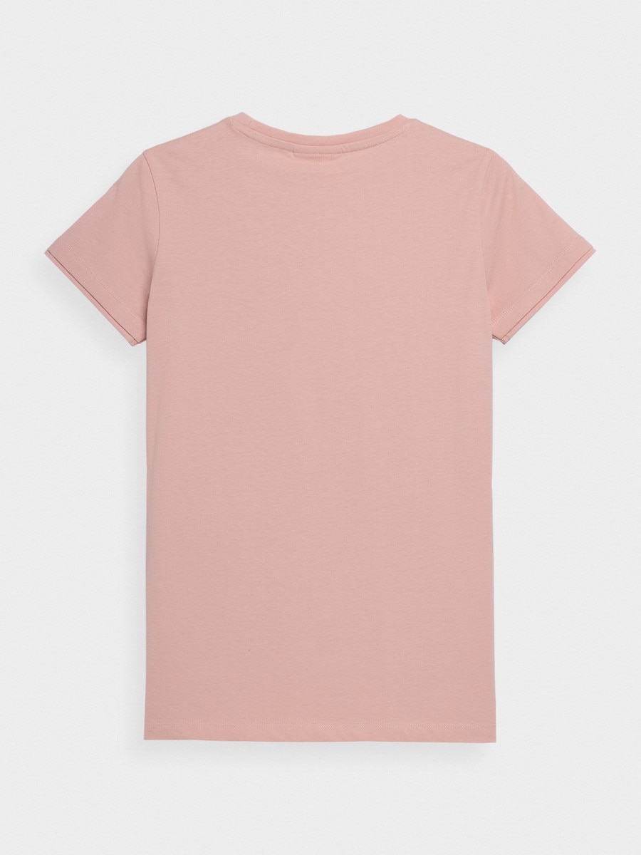 OUTHORN T-shirt z nadrukiem damski Jasny róż 5