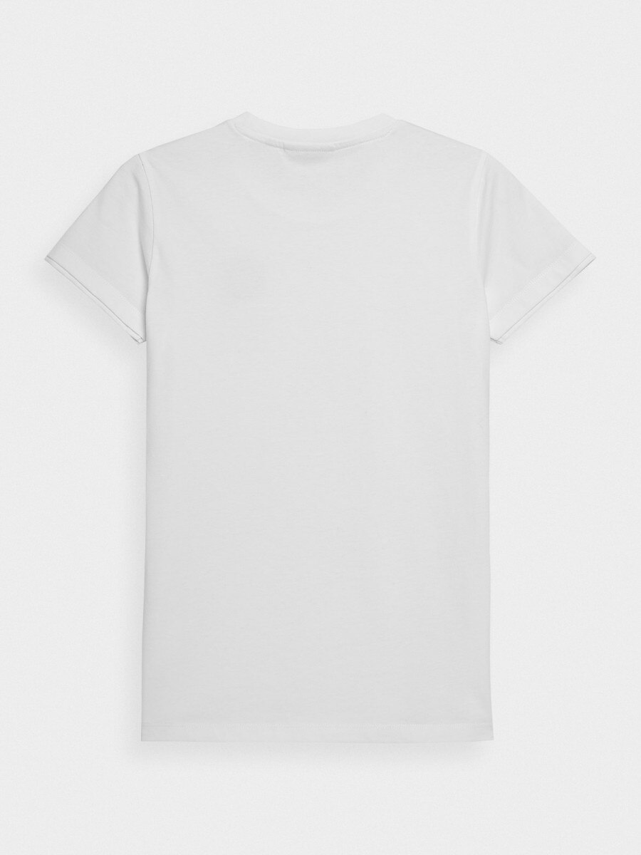 OUTHORN T-shirt z nadrukiem damski Złamana biel 4