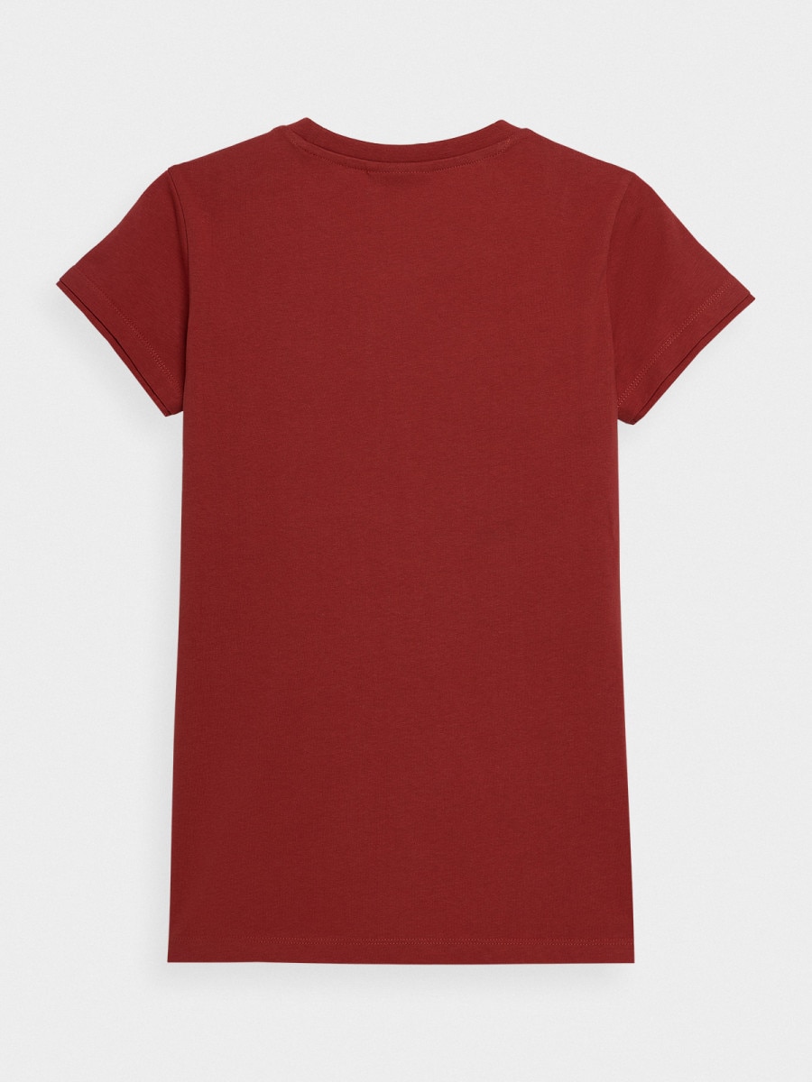OUTHORN T-shirt z nadrukiem damski Ciemna czerwień 5