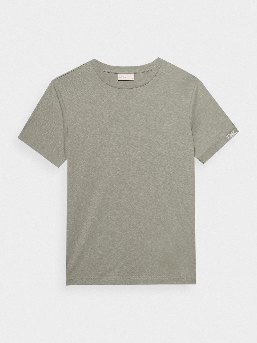 OUTHORN T-shirt z nadrukiem męski - oliwkowy Mięta 5