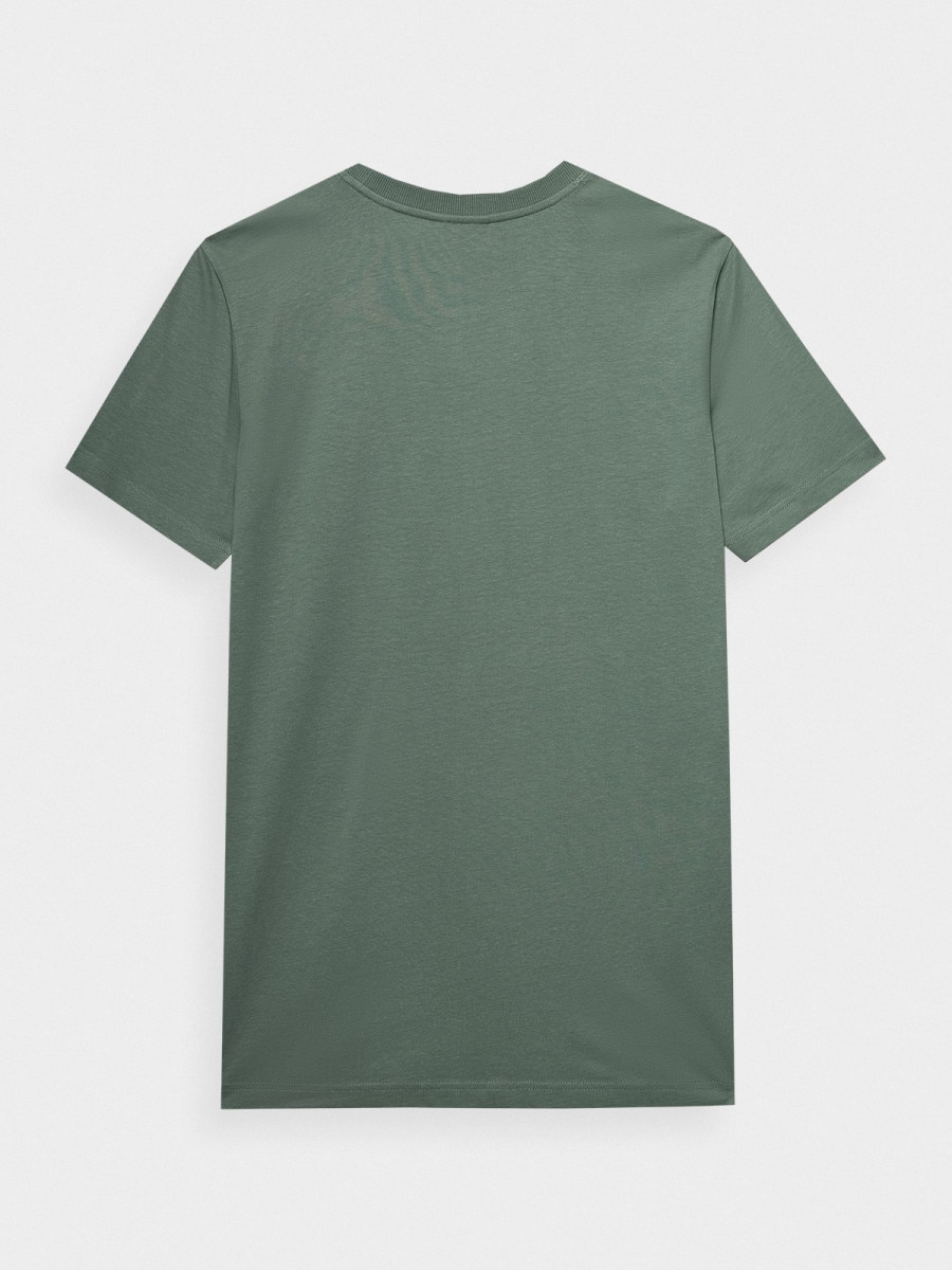 OUTHORN T-shirt z nadrukiem męski - zielony Ciemna zieleń 6