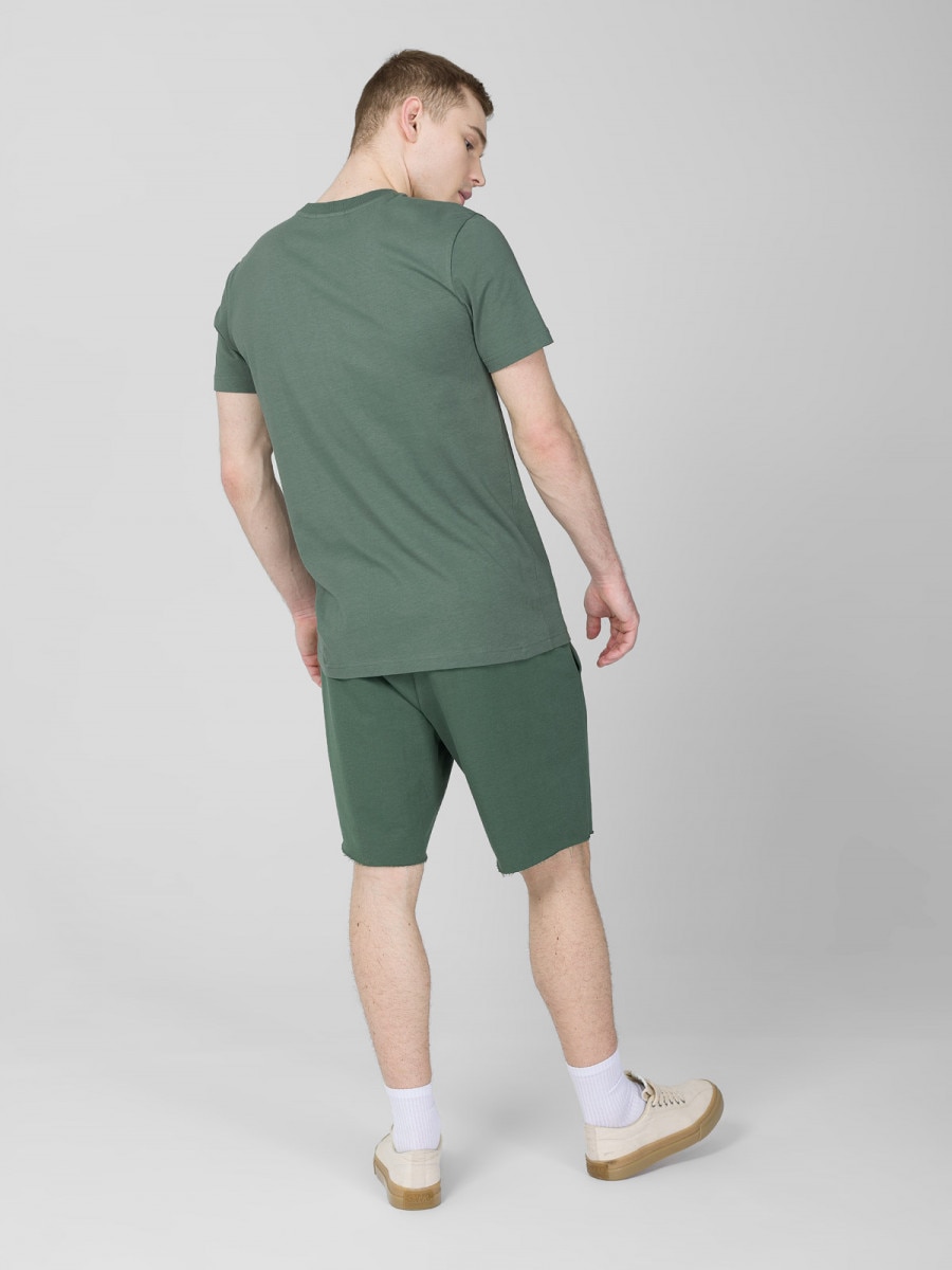 OUTHORN T-shirt z nadrukiem męski - zielony Ciemna zieleń 4