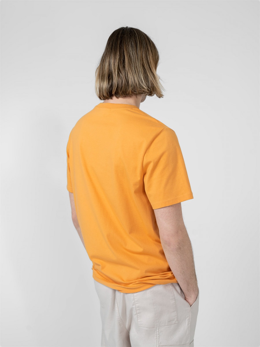 OUTHORN T-shirt z nadrukiem męski - żółty żółty 4