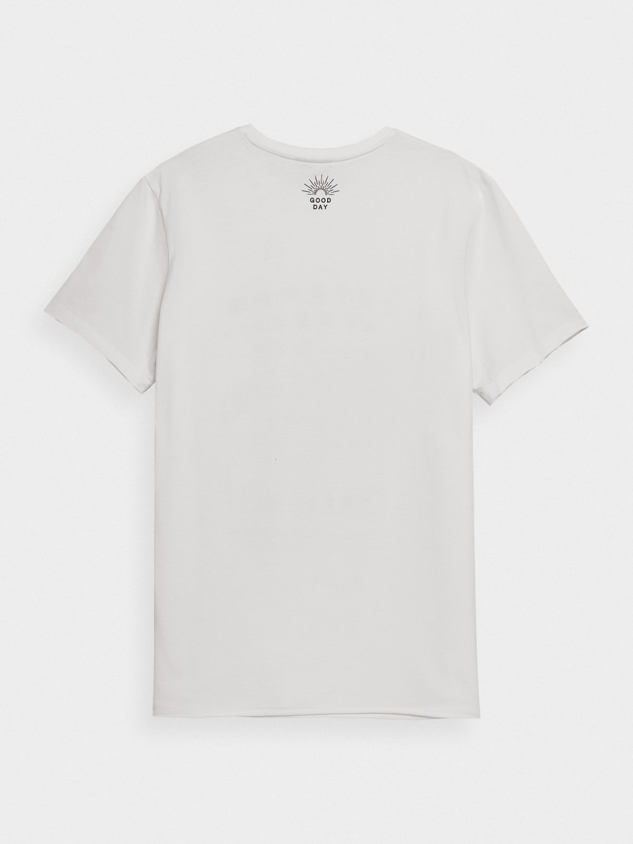 OUTHORN T-shirt z nadrukiem męski Złamana biel 5