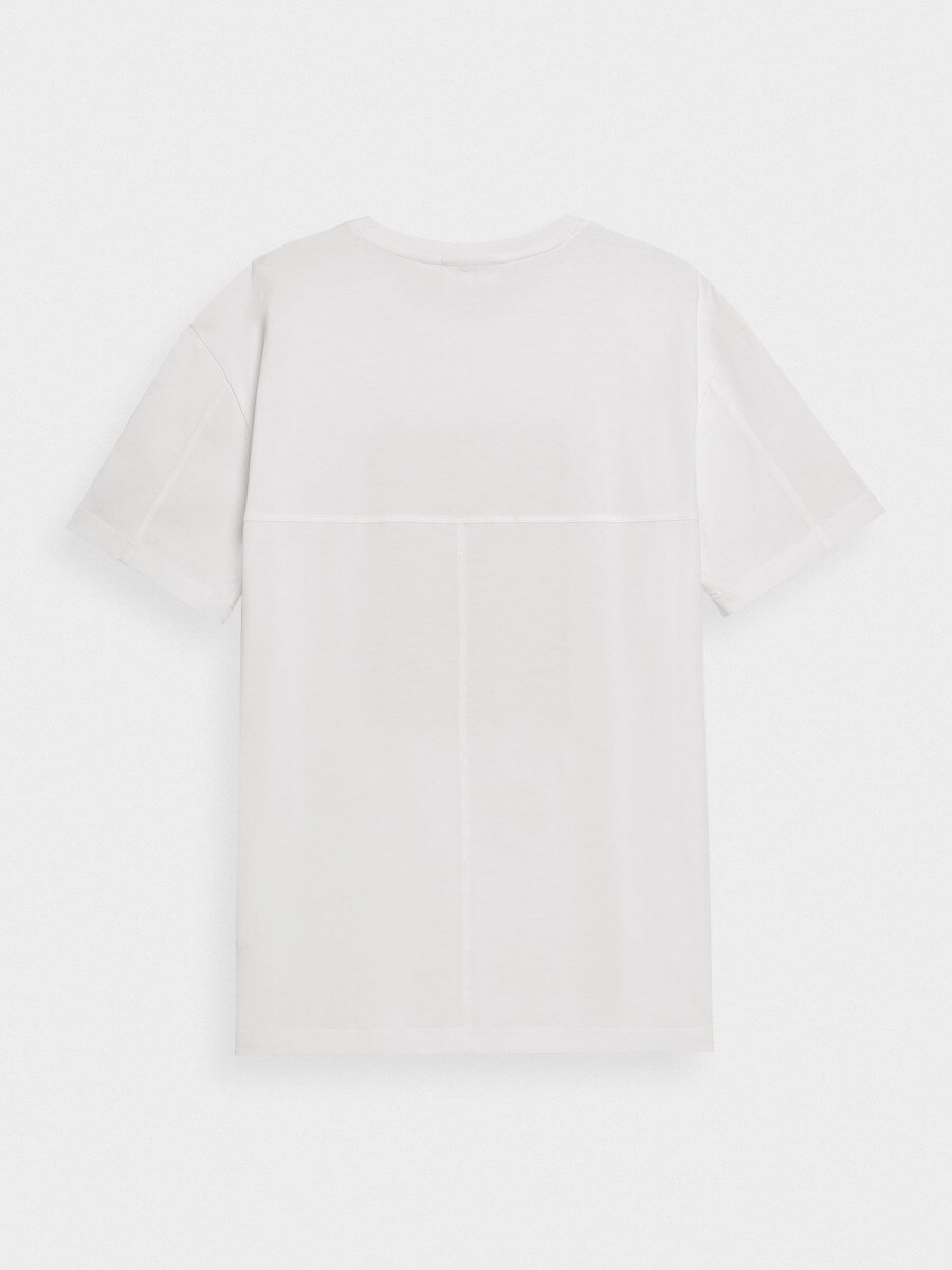 OUTHORN T-shirt z nadrukiem męski Złamana biel 6