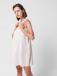 OUTHORN Letnia sukienka z bawełnianego muślinu - kremowa Złamana biel 2