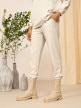 OUTHORN Spodnie dresowe damskie - kremowe Złamana biel 2