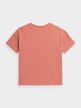 OUTHORN T-shirt oversize z nadrukiem damski - różowy Różowy 6