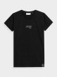 OUTHORN T-shirt z nadrukiem damski - czarny Głęboka czerń 4