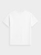OUTHORN T-shirt oversize z nadrukiem damski - biały Biały 5