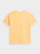 OUTHORN T-shirt oversize z nadrukiem damski - złoty Złoty 6