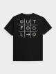 OUTHORN T-shirt oversize z nadrukiem męski - czarny Głęboka czerń 6