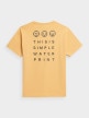 OUTHORN T-shirt oversize z nadrukiem męski - złoty Złoty 6