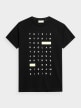OUTHORN T-shirt z nadrukiem męski - czarny Głęboka czerń 4