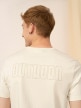 OUTHORN T-shirt z nadrukiem męski - kremowy Złamana biel 4
