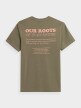 OUTHORN T-shirt z nadrukiem męski - oliwkowy/khaki Khaki 6