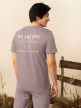 OUTHORN T-shirt z nadrukiem męski - fioletowy Fiolet 3
