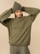 OUTHORN Sweter oversize damski - oliwkowy/khaki Khaki 4
