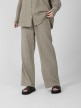 OUTHORN Szerokie spodnie z bawełnianego muślinu damskie - oliwkowe Mięta 6