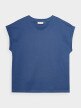 OUTHORN T-shirt gładki damski - niebieski Niebieski 4
