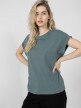 OUTHORN T-shirt gładki damski - oliwkowy Oliwkowy 3