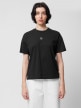 OUTHORN T-shirt o kroju boxy z nadrukiem damski - czarny Głęboka czerń 5