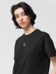 OUTHORN T-shirt o kroju boxy z nadrukiem damski - czarny Głęboka czerń 3
