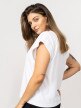 OUTHORN T-shirt oversize gładki damski - biały Biały 5