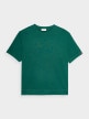 OUTHORN T-shirt oversize gładki męski - zielony Ciemna zieleń 4