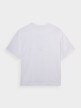 OUTHORN T-shirt oversize z haftem damski - biały Biały 8
