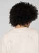 OUTHORN T-shirt oversize z haftem damski - kremowy Złamana biel 4