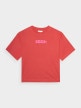 OUTHORN T-shirt z nadrukiem damski - czerwony Czerwony 4