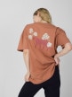 OUTHORN T-shirt oversize z nadrukiem damski - pomarańczowy Pomarańcz 5