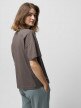 OUTHORN T-shirt oversize z nadrukiem damski - szary średni szary 4