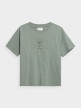 OUTHORN T-shirt oversize z nadrukiem damski Zielony 3