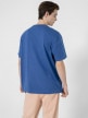 OUTHORN T-shirt oversize z nadrukiem męski - niebieski Niebieski 4