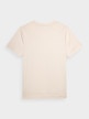 OUTHORN T-shirt z haftem męski - kremowy Złamana biel 5